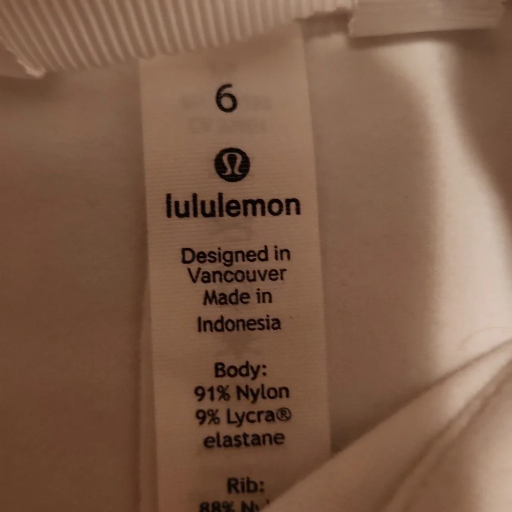 Lululemon Athletica White Long Sleeve Athletic Shirt Size 6 - Picture 5 of 8